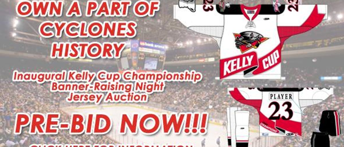 Cyclones Announce Participation in Inaugural ECHL Kelly Cup Banner Raising Jersey Auction