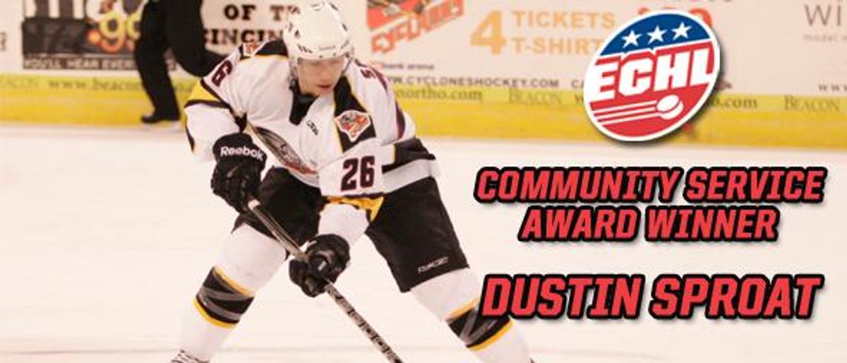 Dustin Sproat Earns ECHL's 2011 Community Service Award