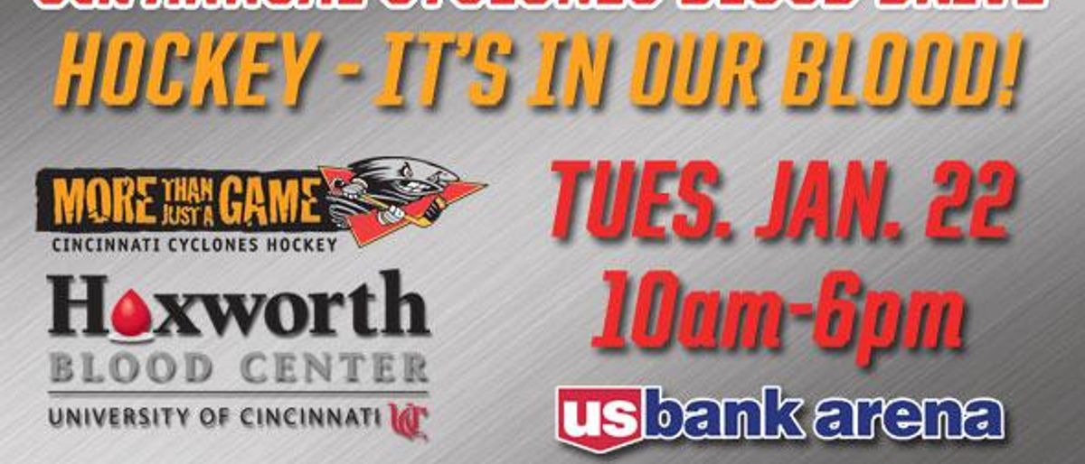 Cyclones Partner With Hoxworth Blood Center For Fifth Annual Blood Drive